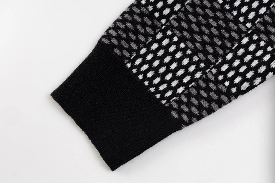 Jacquard-knit cashmere sweatshirt