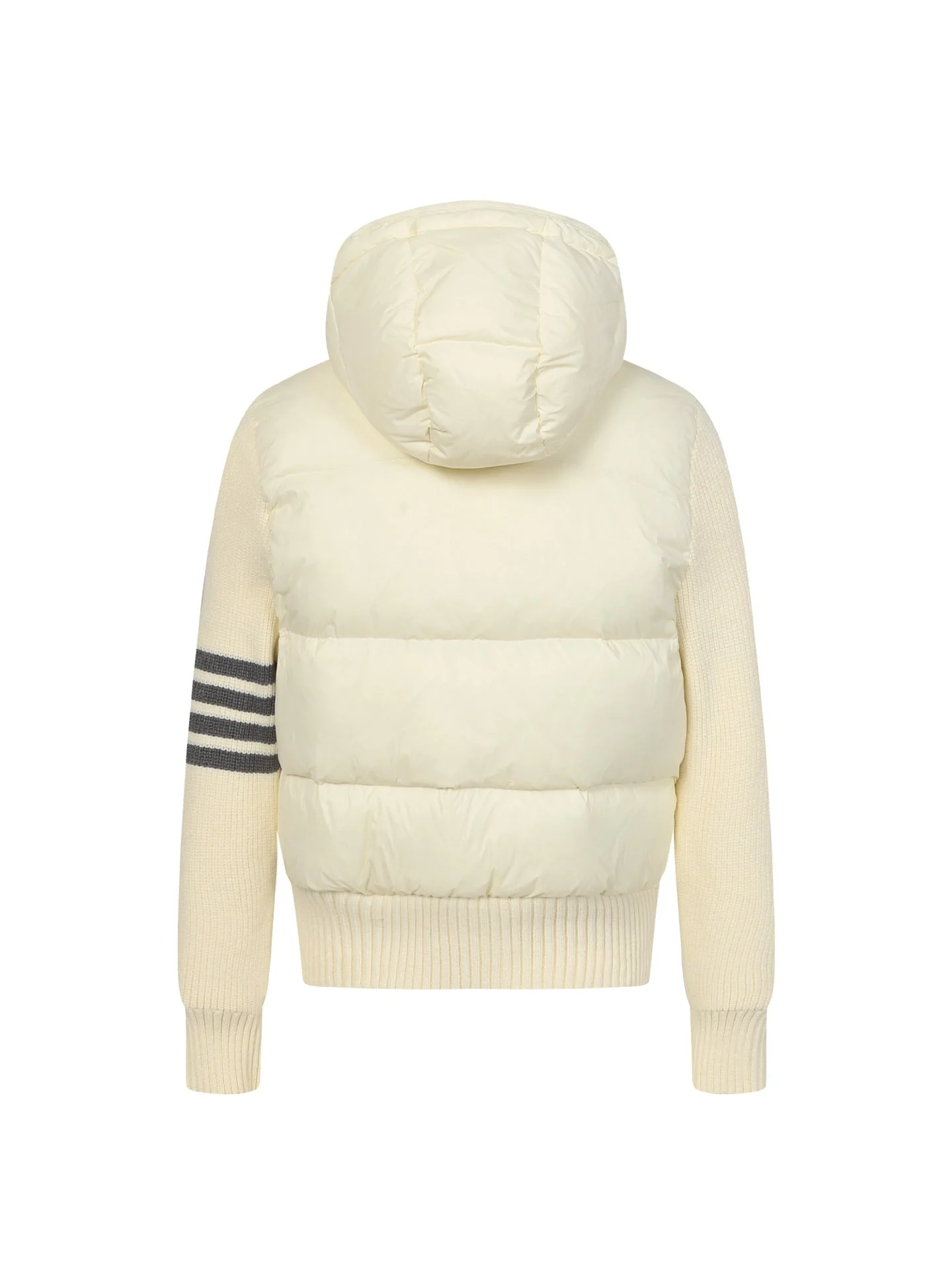 Knitted hooded down jacket