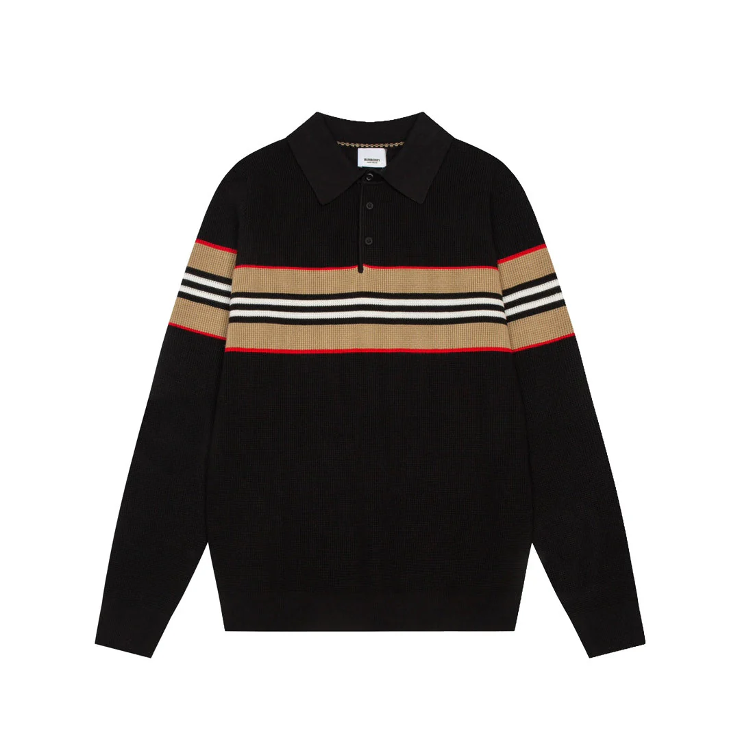 Knitted lapel cashmere sweatshirt