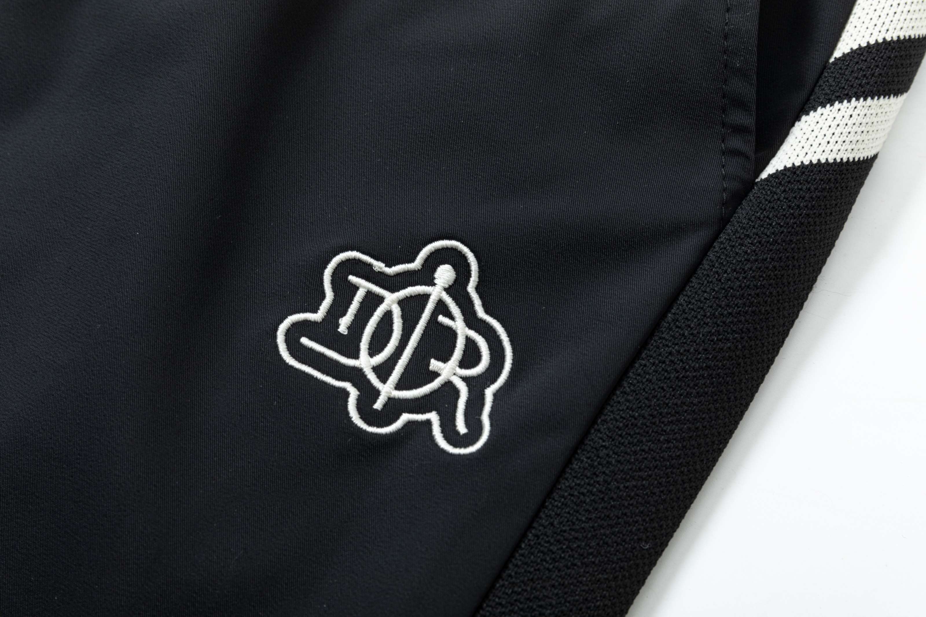 Embroidered drawstring casual trousers