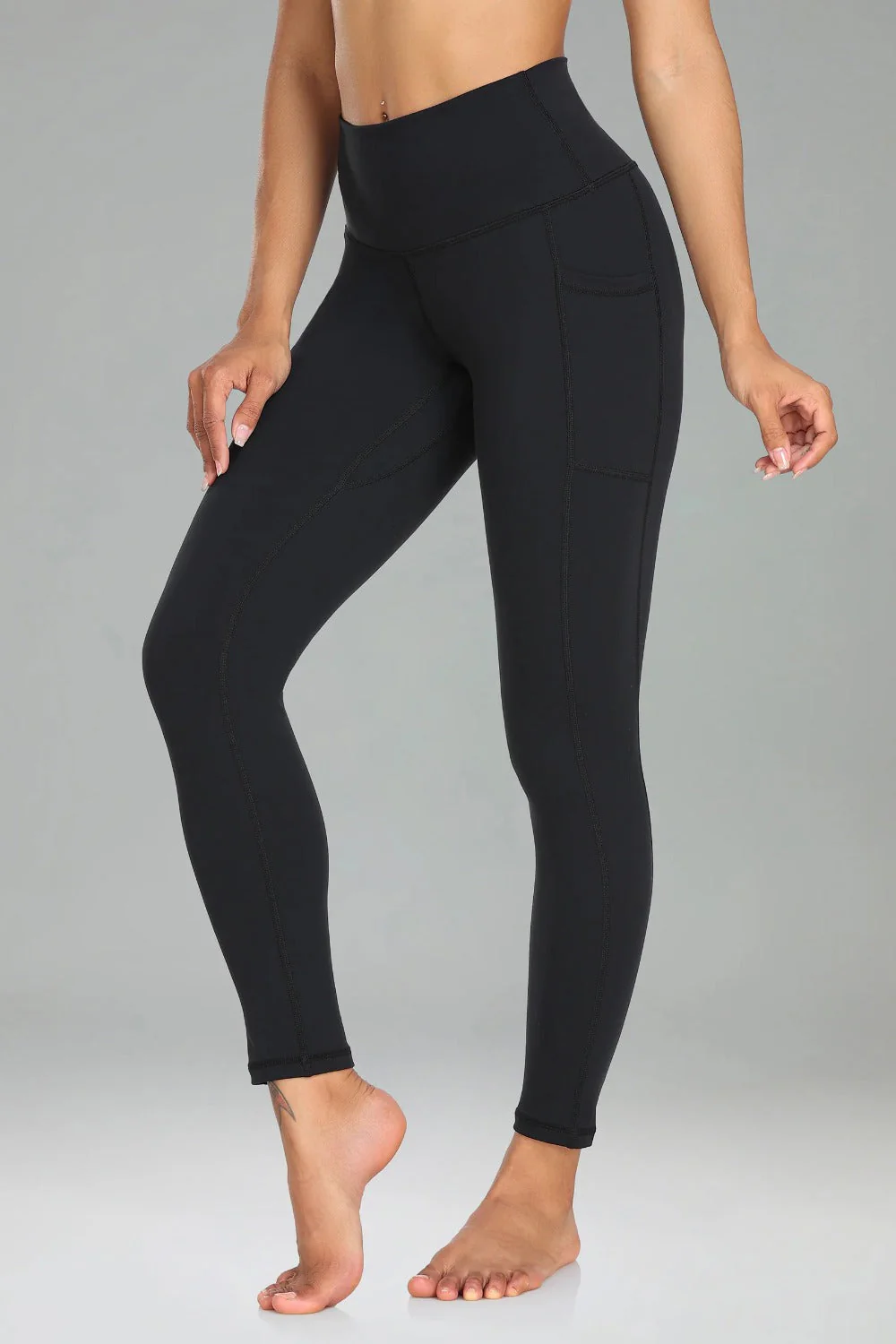 Essential No-Roll High Waisted Sports Leggings 25 w/Pockets