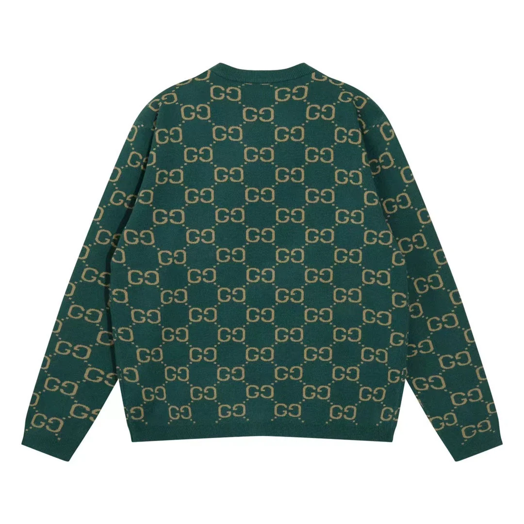 Knitted jacquard cashmere sweatshirt