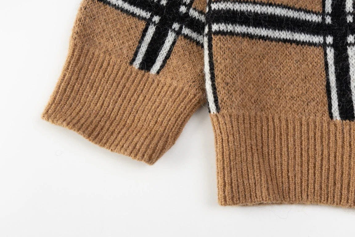 Classic Plaid Camel Sweater