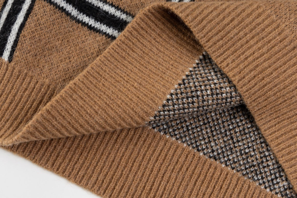 Classic Plaid Camel Sweater