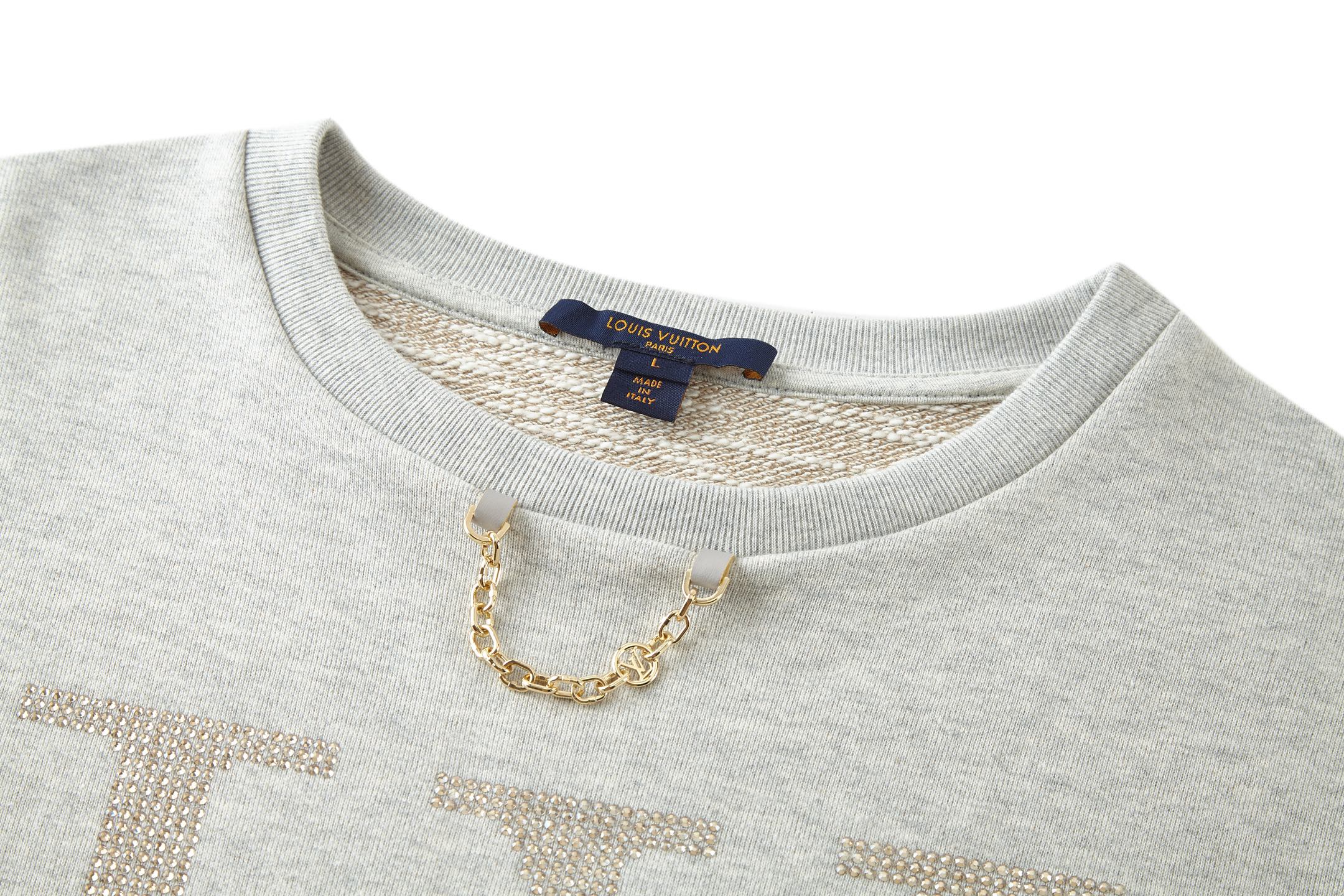 Embroidered cotton crewneck sweatshirt
