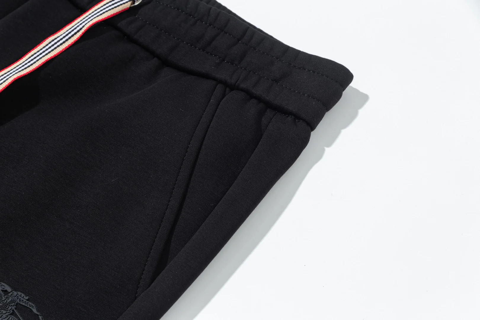 Embroidery cotton drawstring trousers