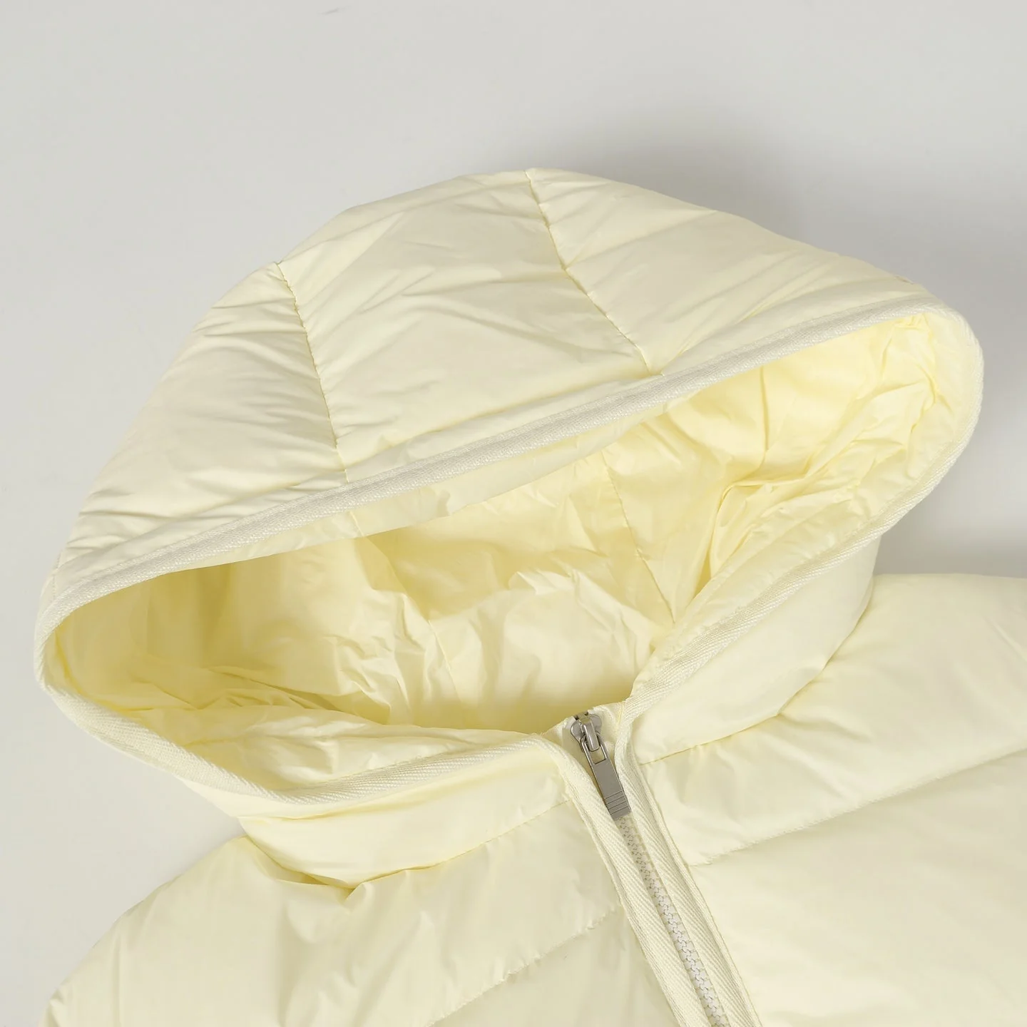 Knitted hooded down jacket