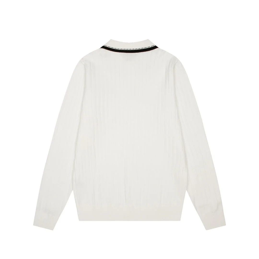 Knitted lapel cashmere sweatshirt
