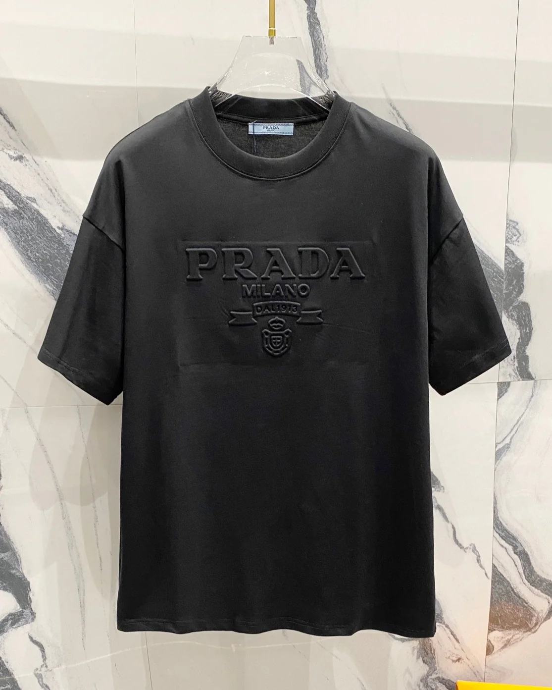 3D cotton crew neck T-shirt