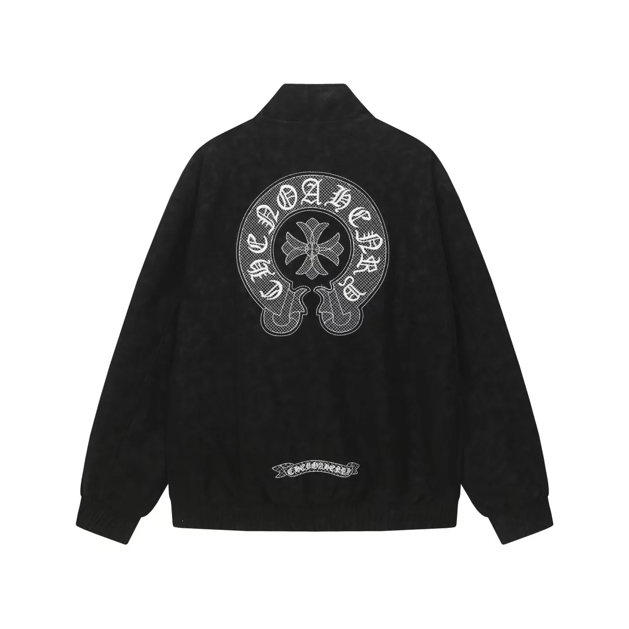 Fur embroidered baseball jacket