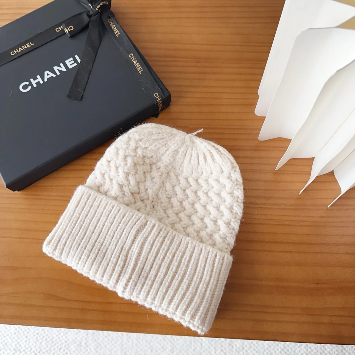 Embroidered Wool Knit Beanie
