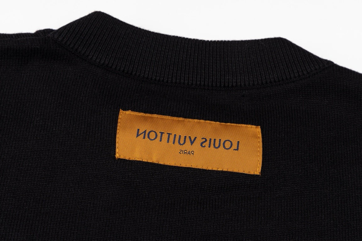 Patchwork Sleeve Full Print Sweater