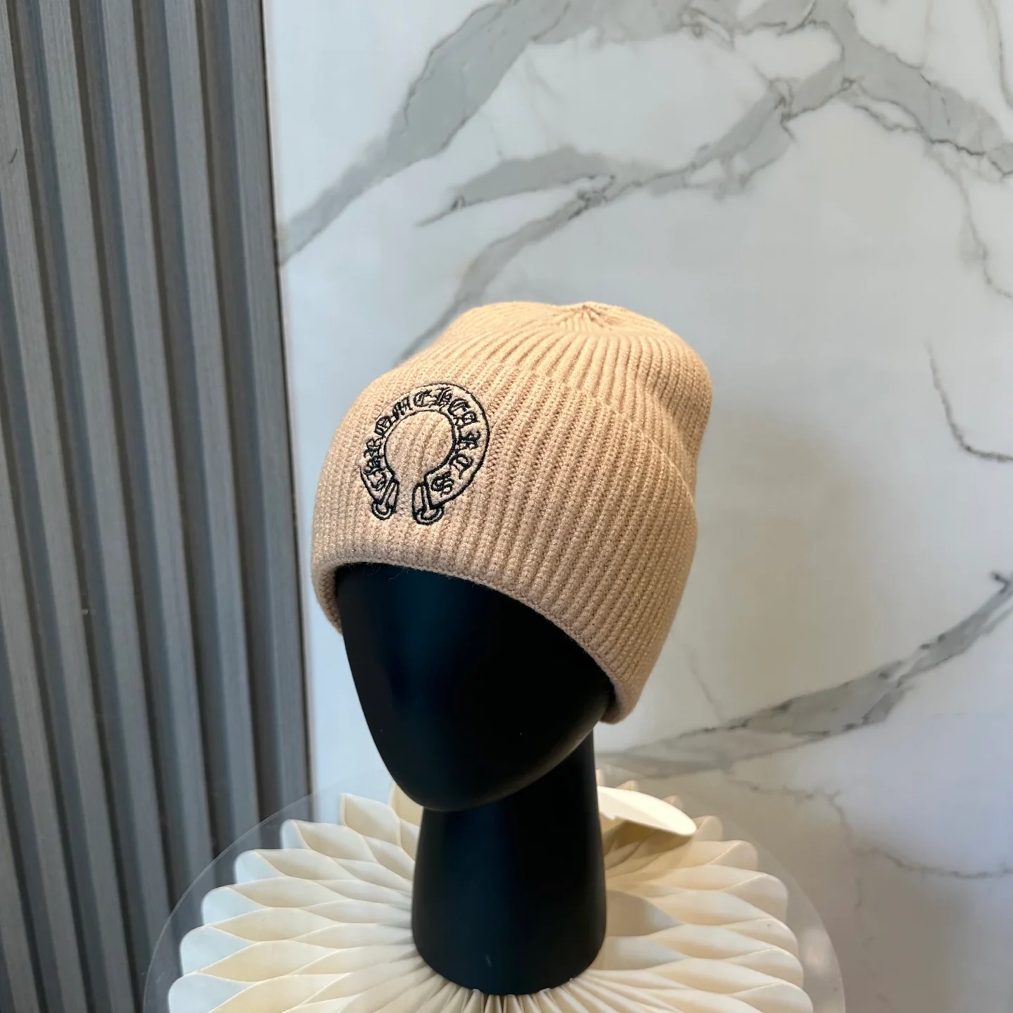 Embroidered Cashmere Knitted  Beanie