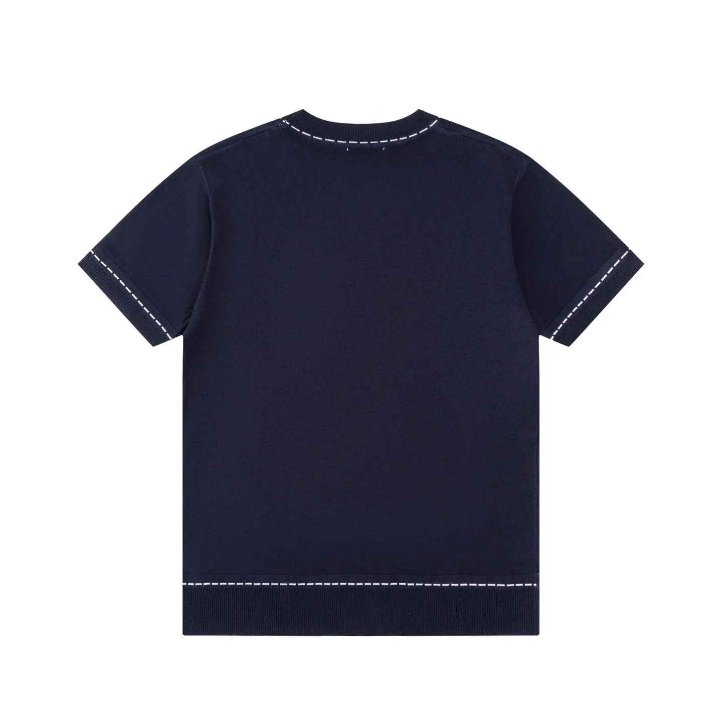 Knitted embroidered cotton T-shirt