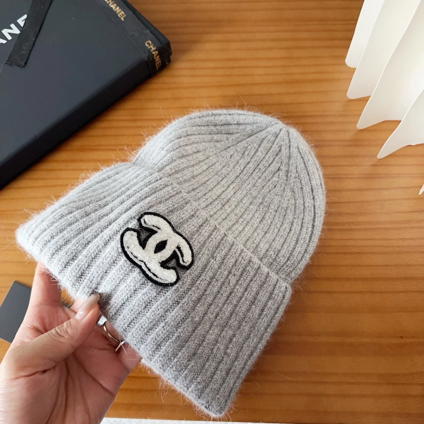 Embroidered Wool Knit Beanie