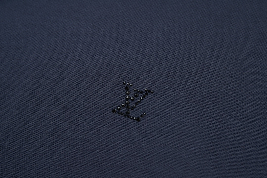 Rhinestone-appliquéd cotton sweatshirt