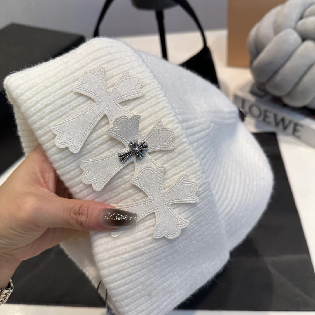 Leather Monogram Cashmere Knitted  Beanie
