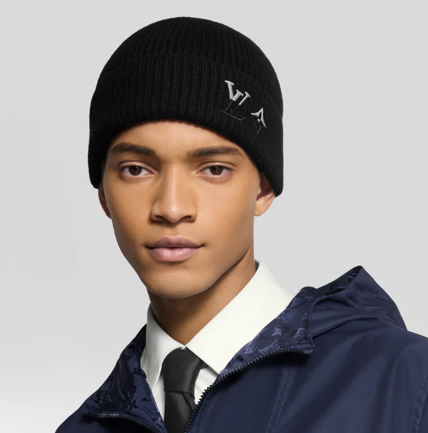 Embroidered floral knitted hat