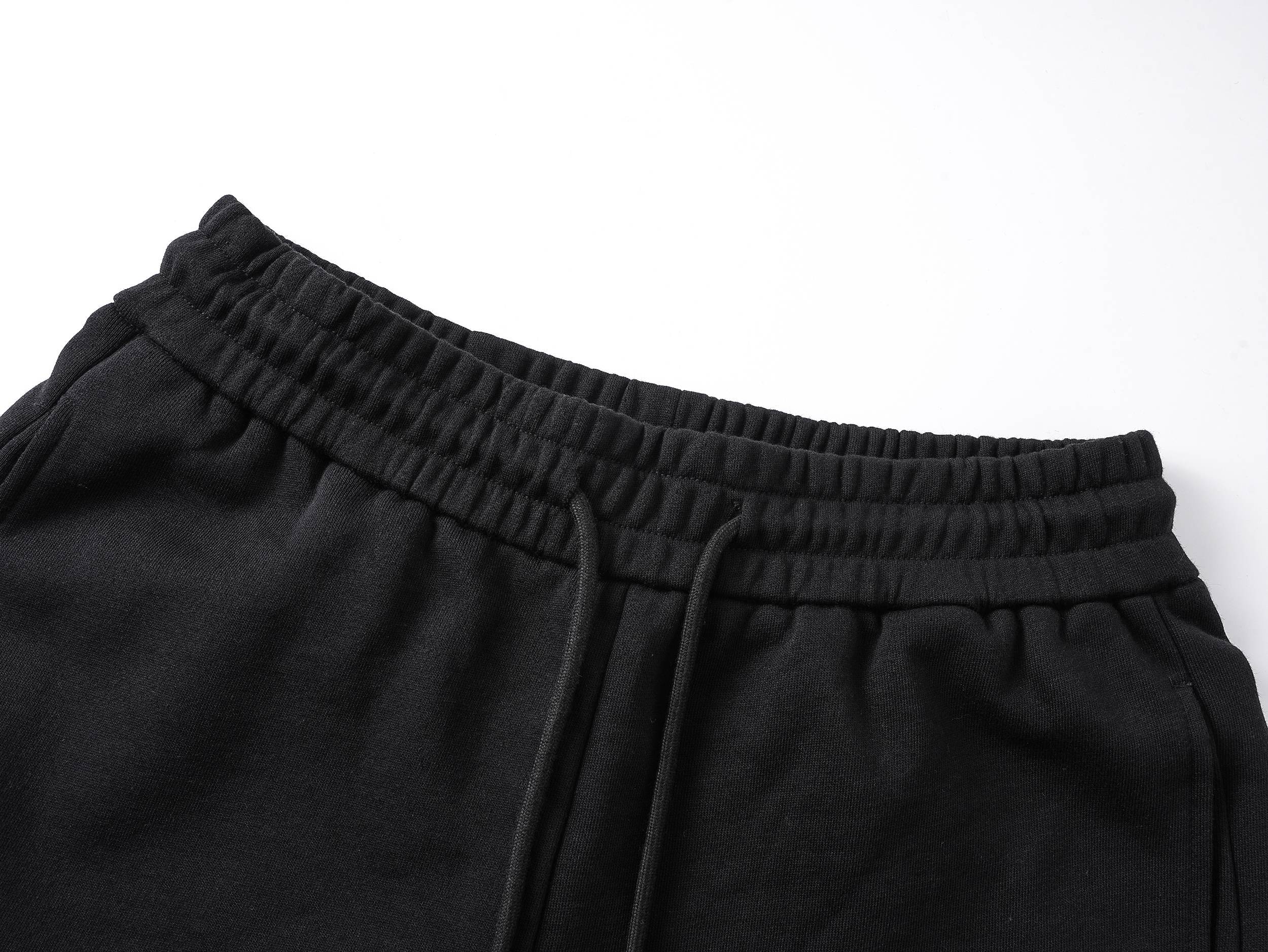 Embroidery drawstring casual trousers