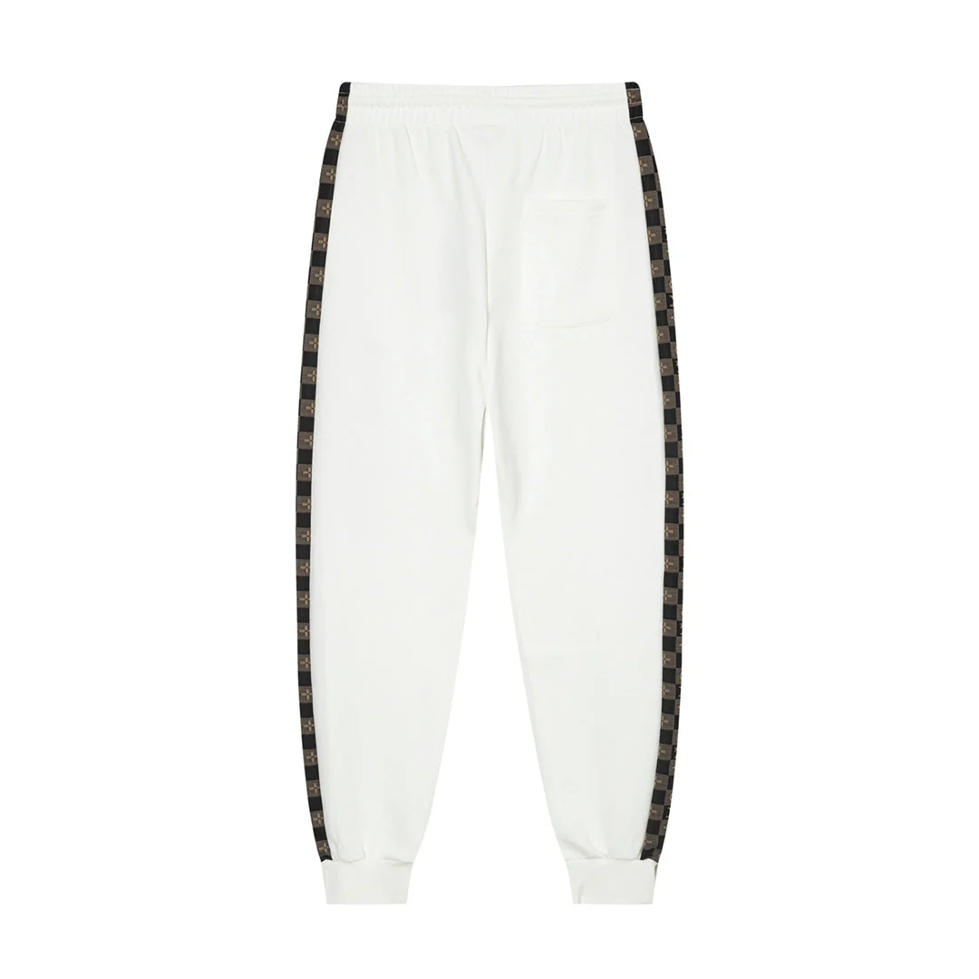 Web-paneled jacquard trousers