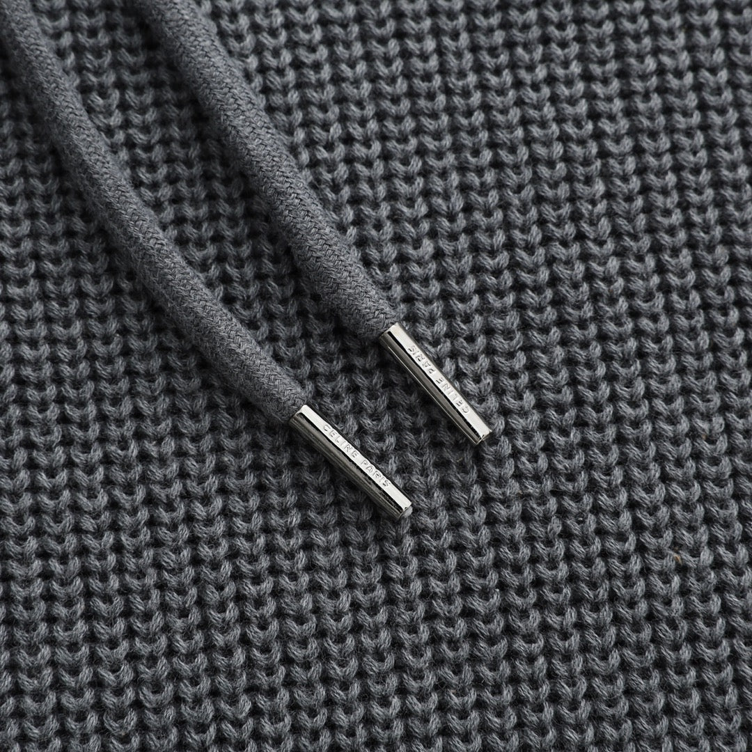 Cashmere embroidery hooded sweater