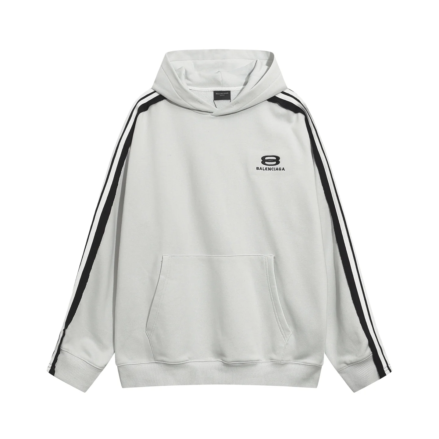 Embroidered cotton hooded sweatshirt