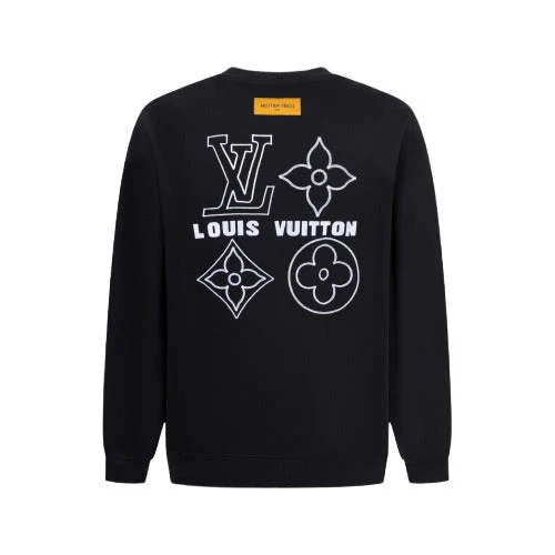 Double-sided embroidered cotton sweatshirt