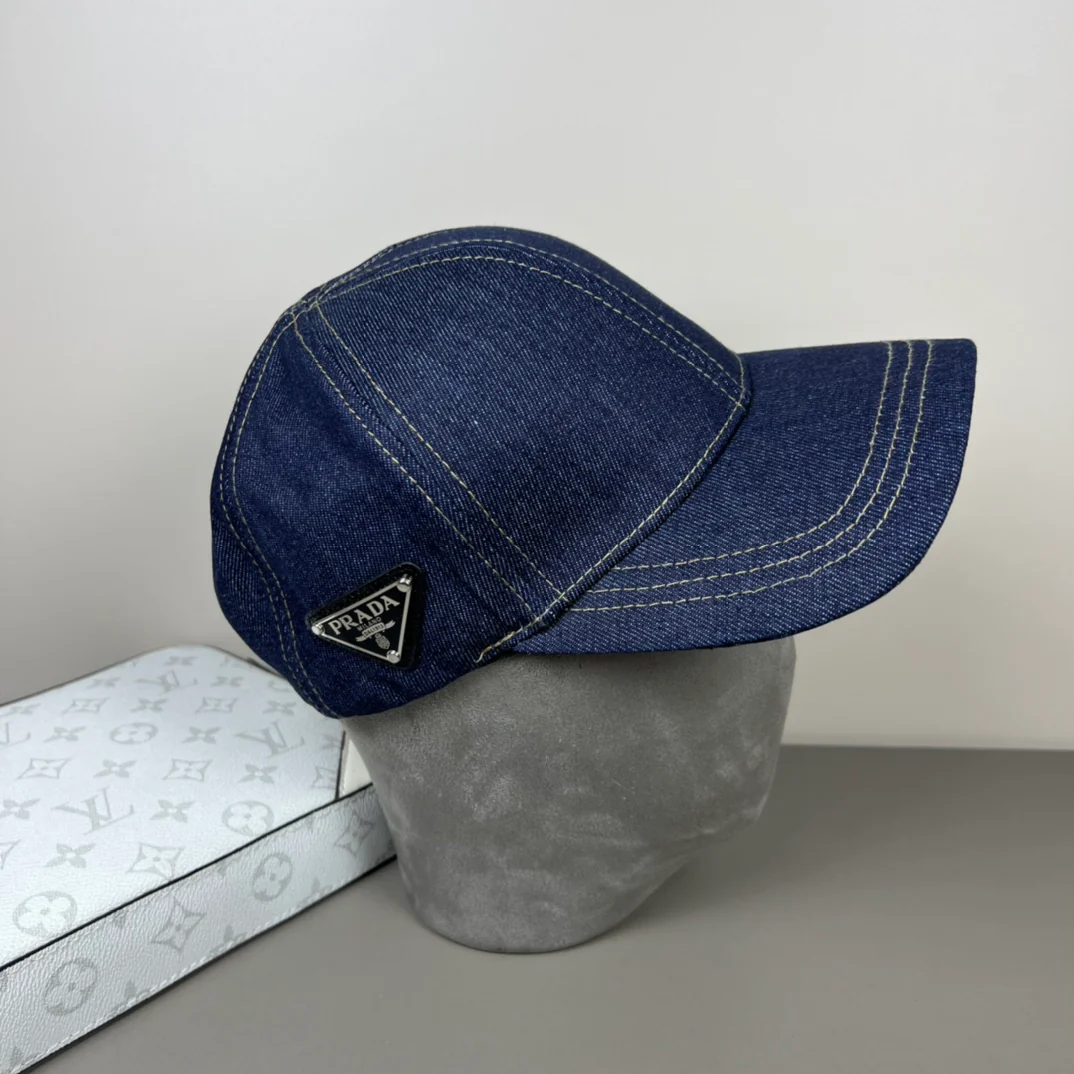 Navy denim baseball cap