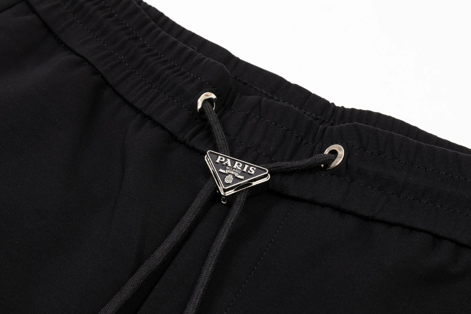 Embroidery cotton drawstring trousers