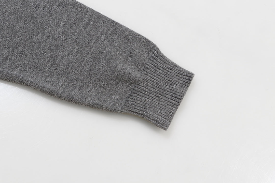 Knitted jacquard cashmere sweatshirt