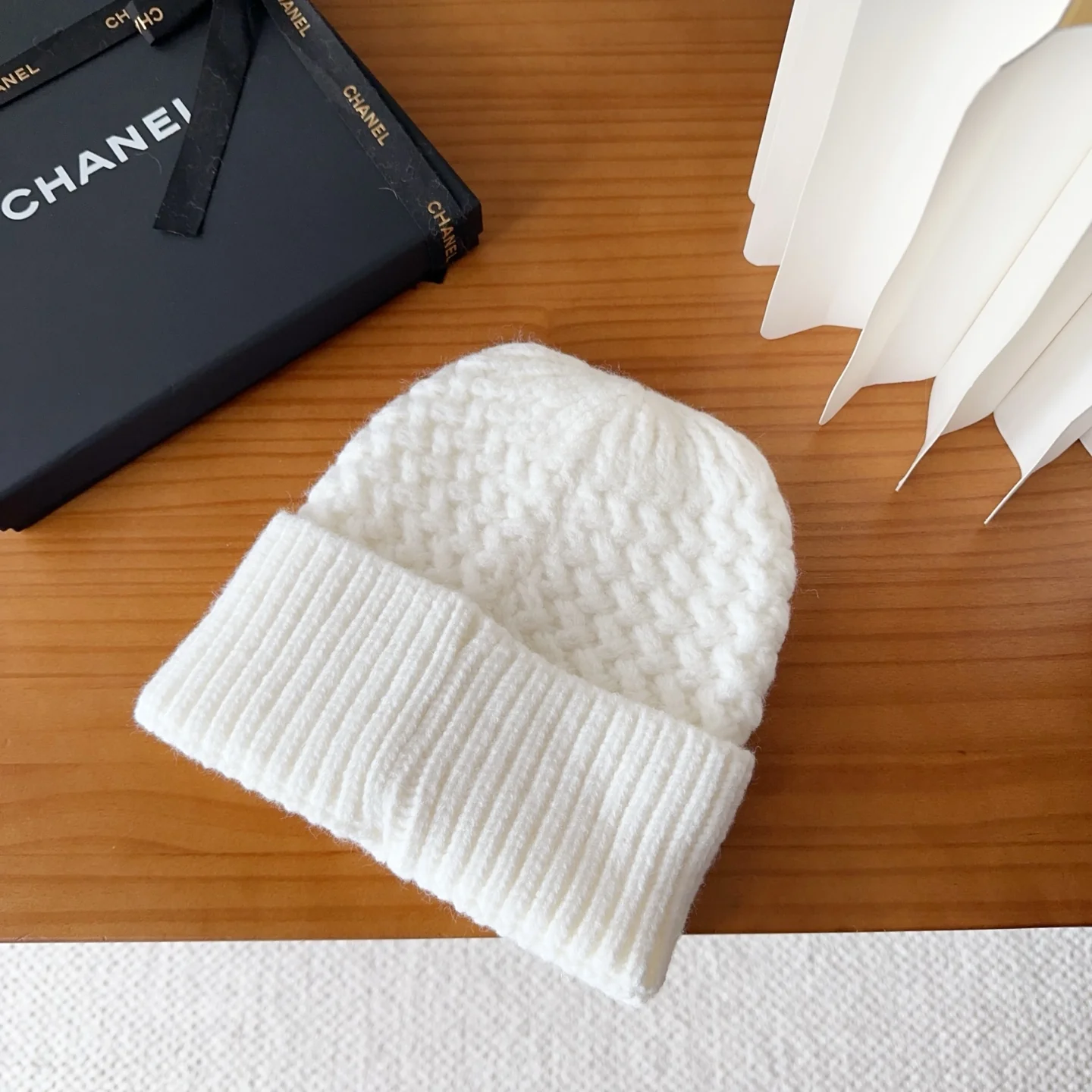 Embroidered Wool Knit Beanie