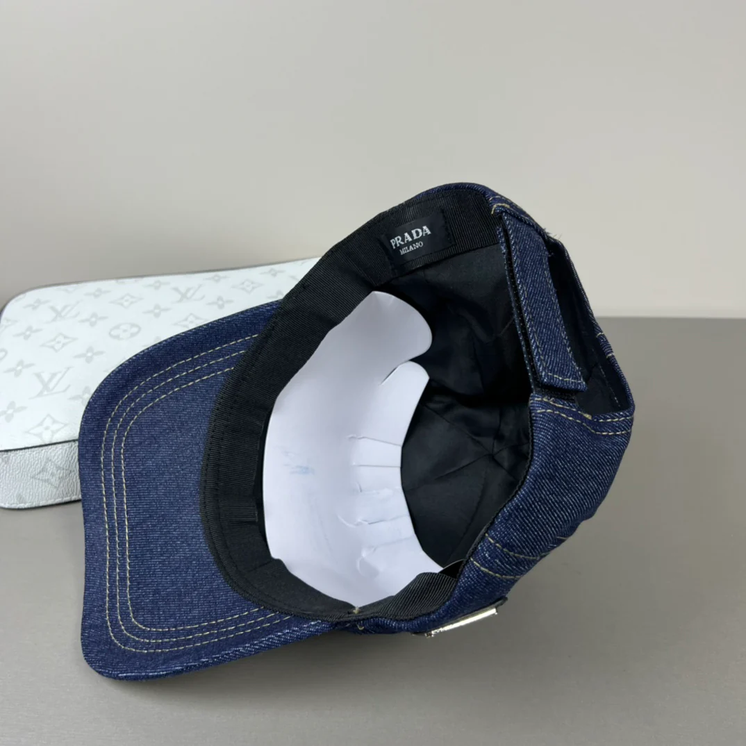 Navy denim baseball cap