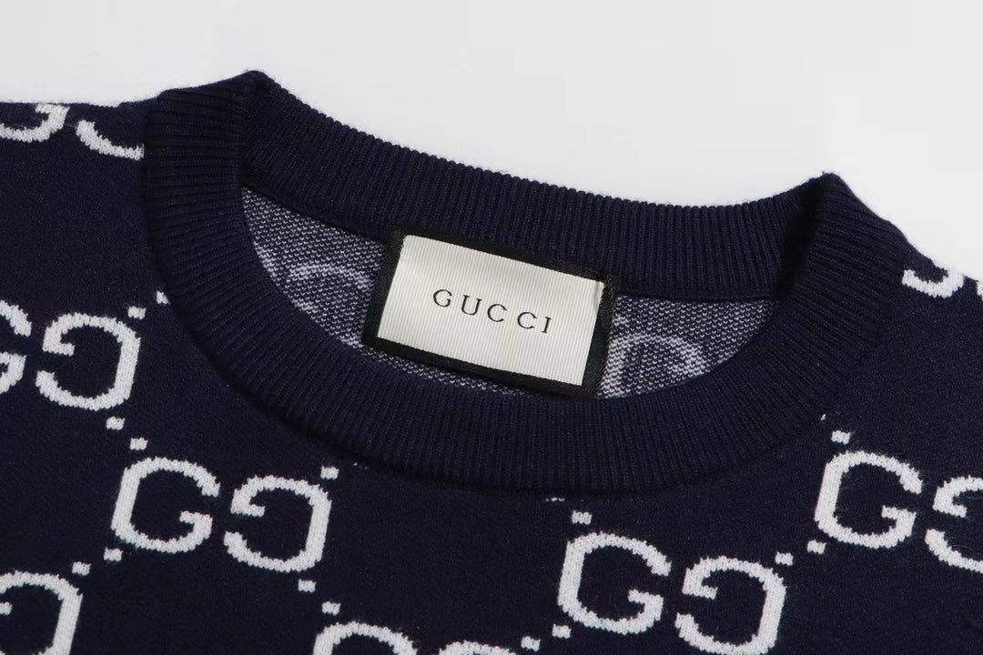 Knitted jacquard cashmere sweatshirt