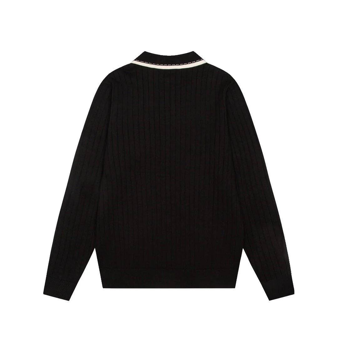 Knitted lapel cashmere sweatshirt