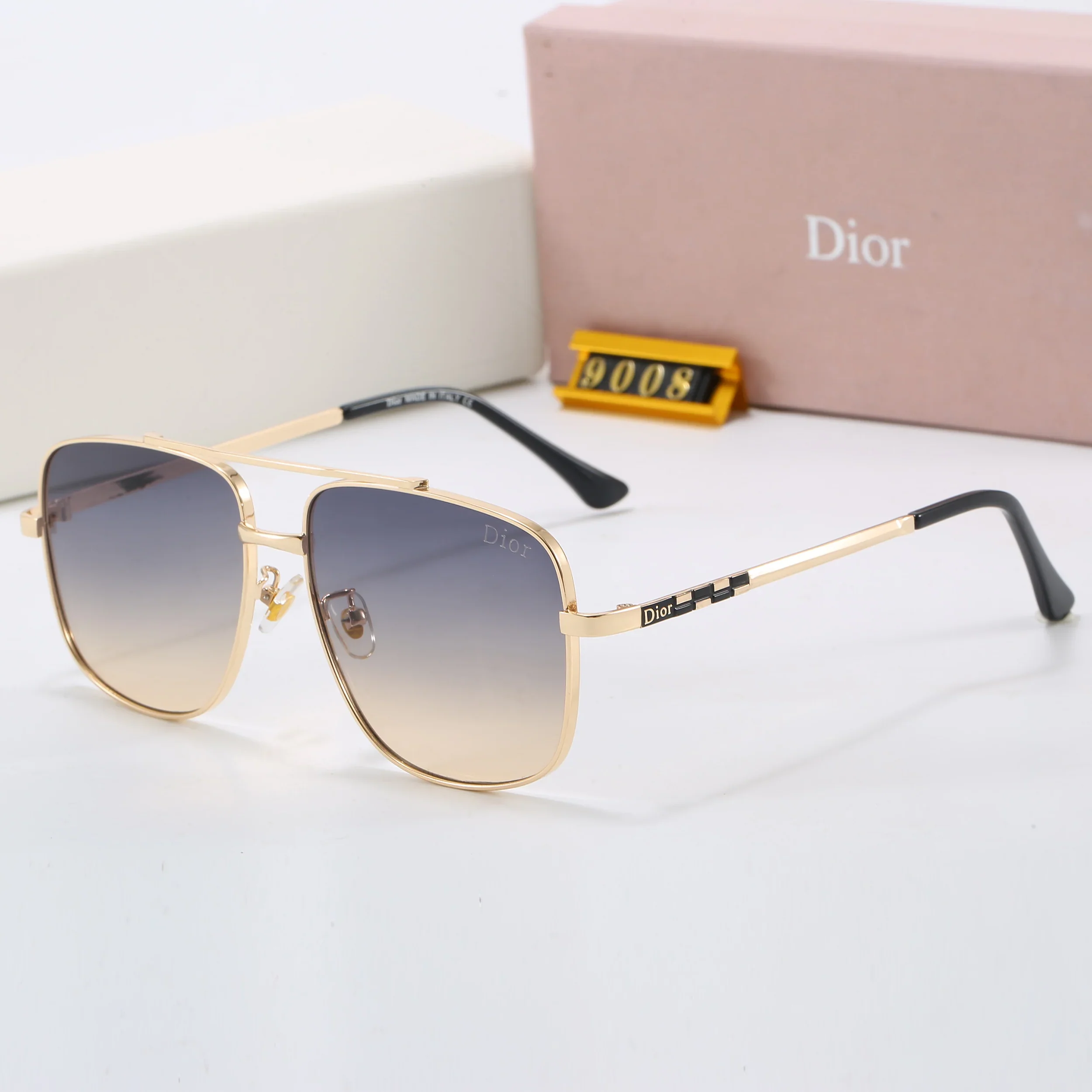 7 colors metal frame nylon lens sunglasses  9008