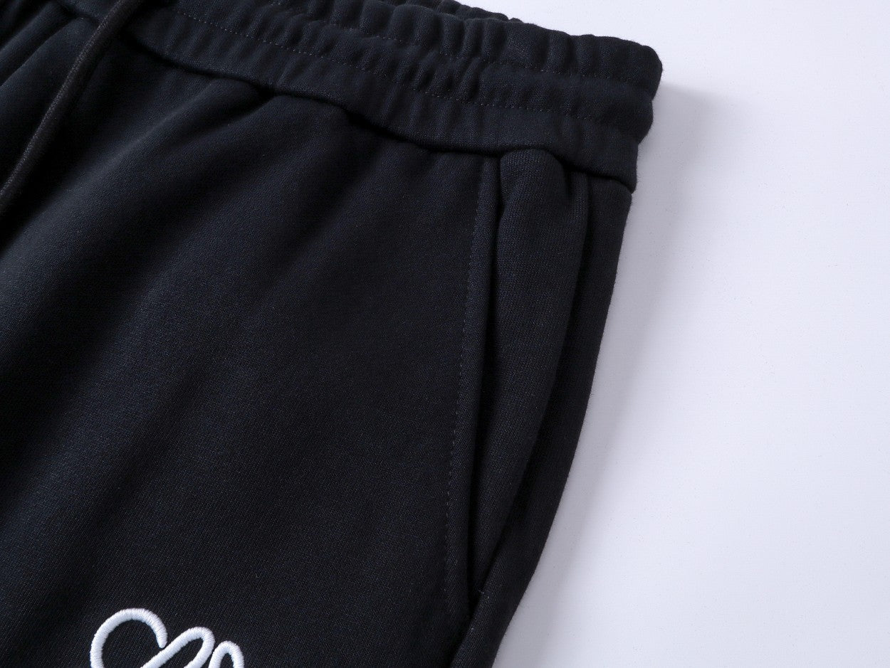 Embroidery drawstring casual trousers