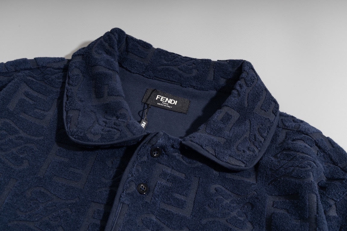 Jacquard-knit Polo sweater