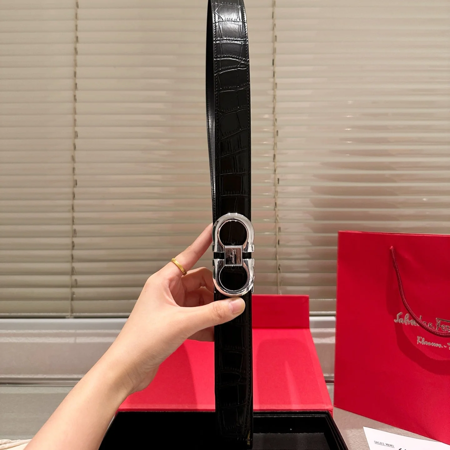 Men's 2-Color Buckle Belt with Gift Box