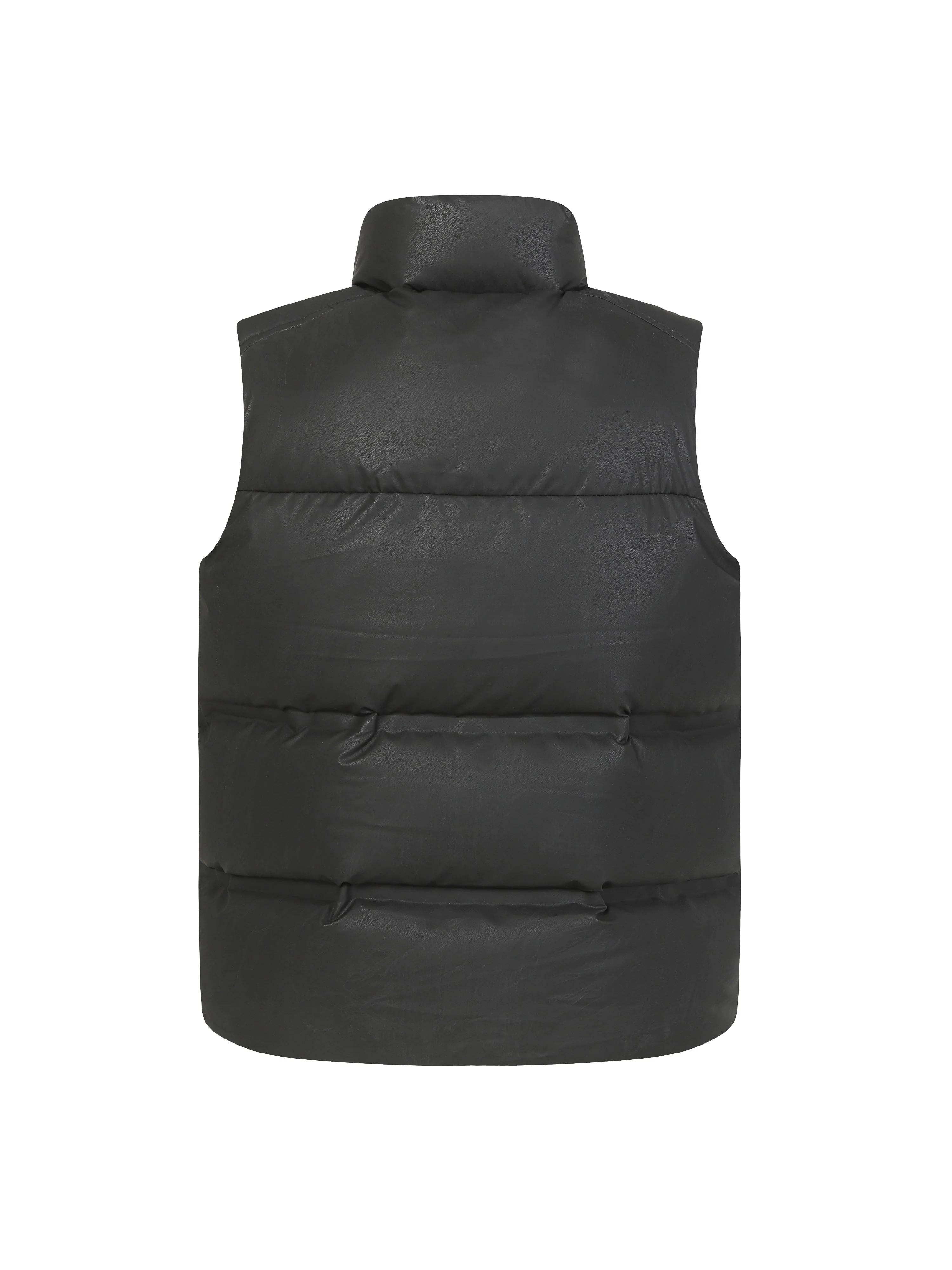Stand collar zipper down vest