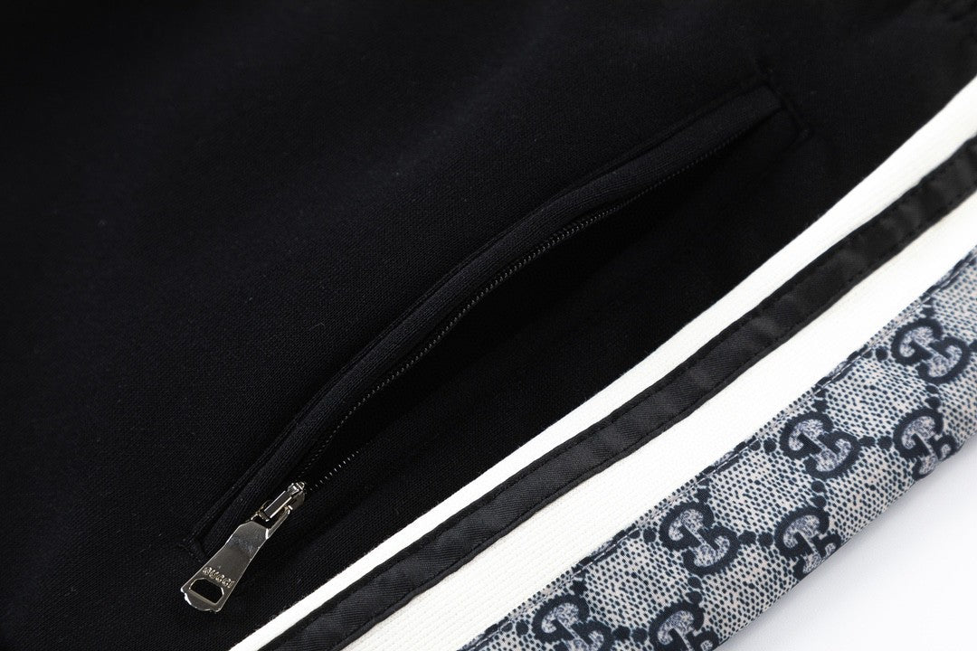 Snake-print webbing trousers