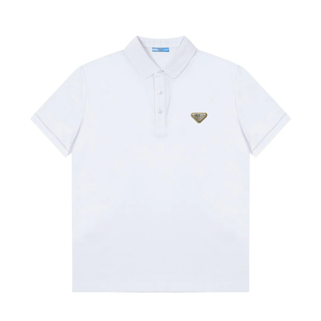 Lapel cotton T-shirt