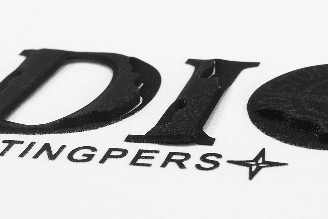 Foamed crew neck cotton T-shirt