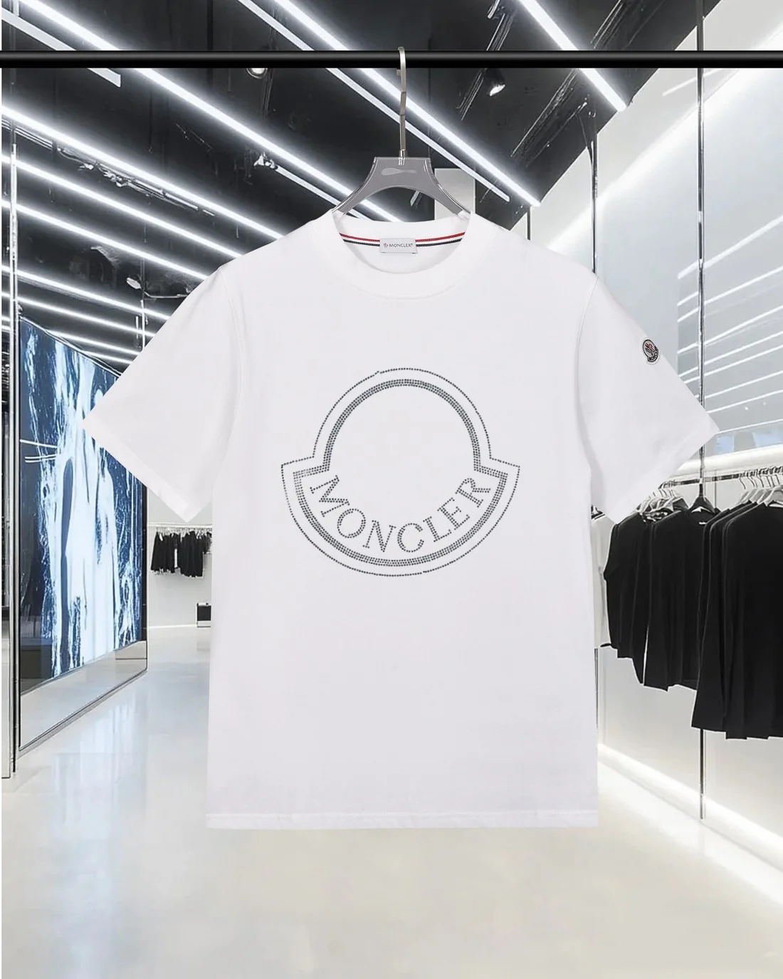 Diamond round neck cotton T-shirt