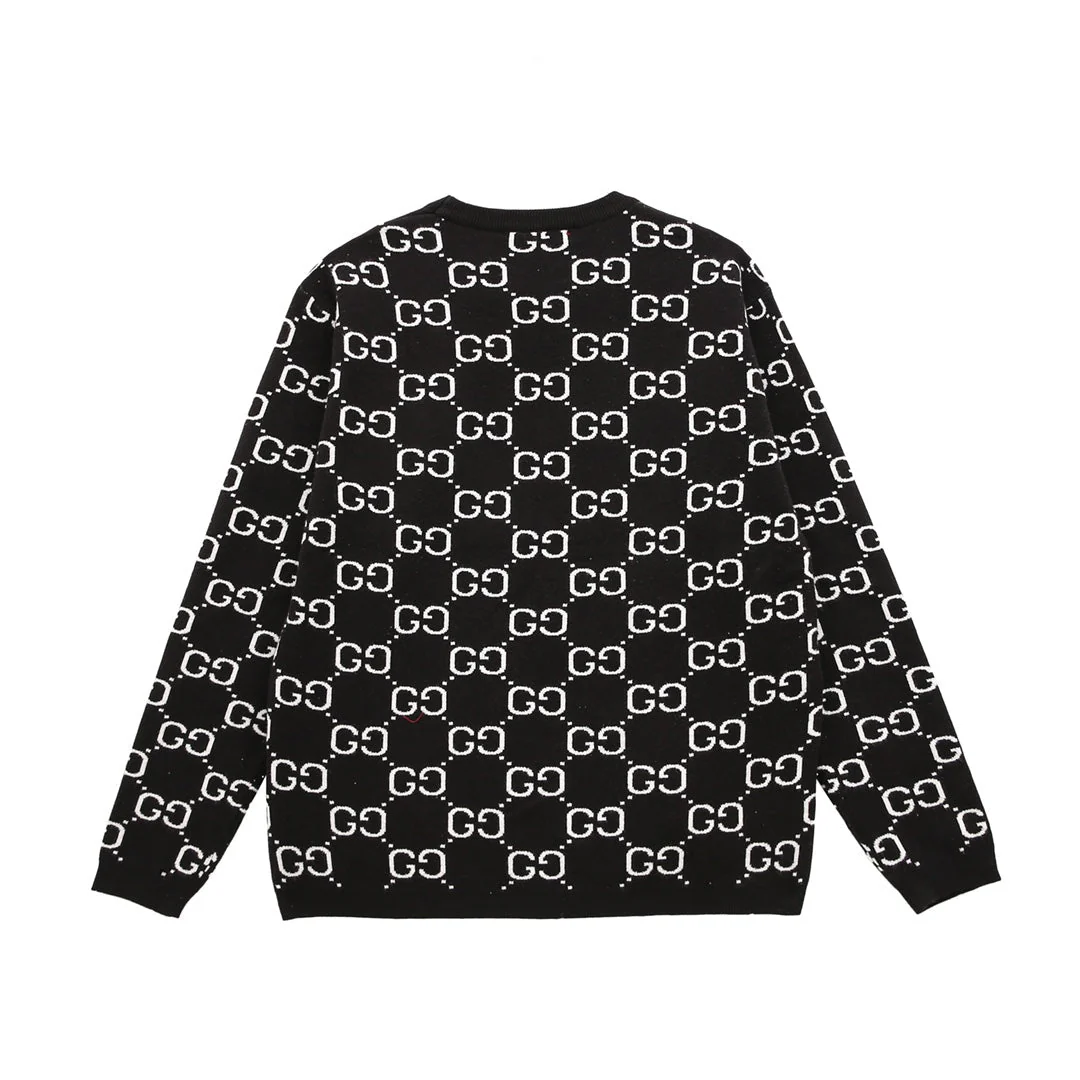 Knitted jacquard cashmere sweatshirt