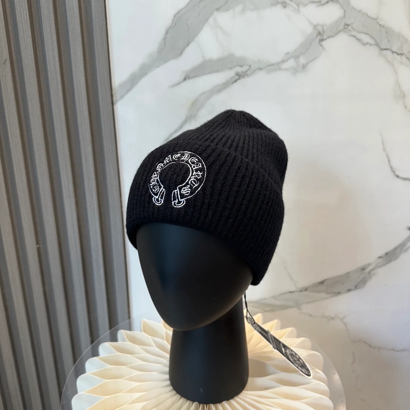 Embroidered Cashmere Knitted  Beanie