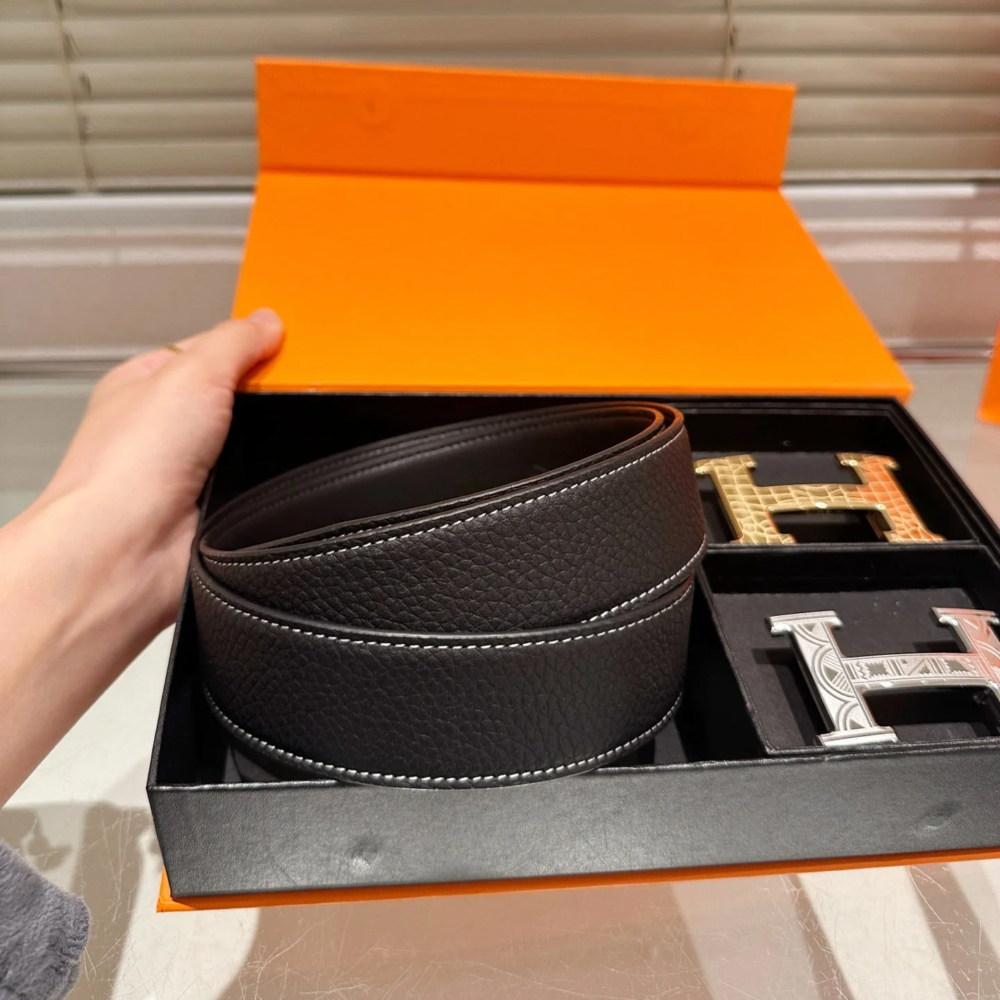 Men's Double Buckles Belt Gift Box