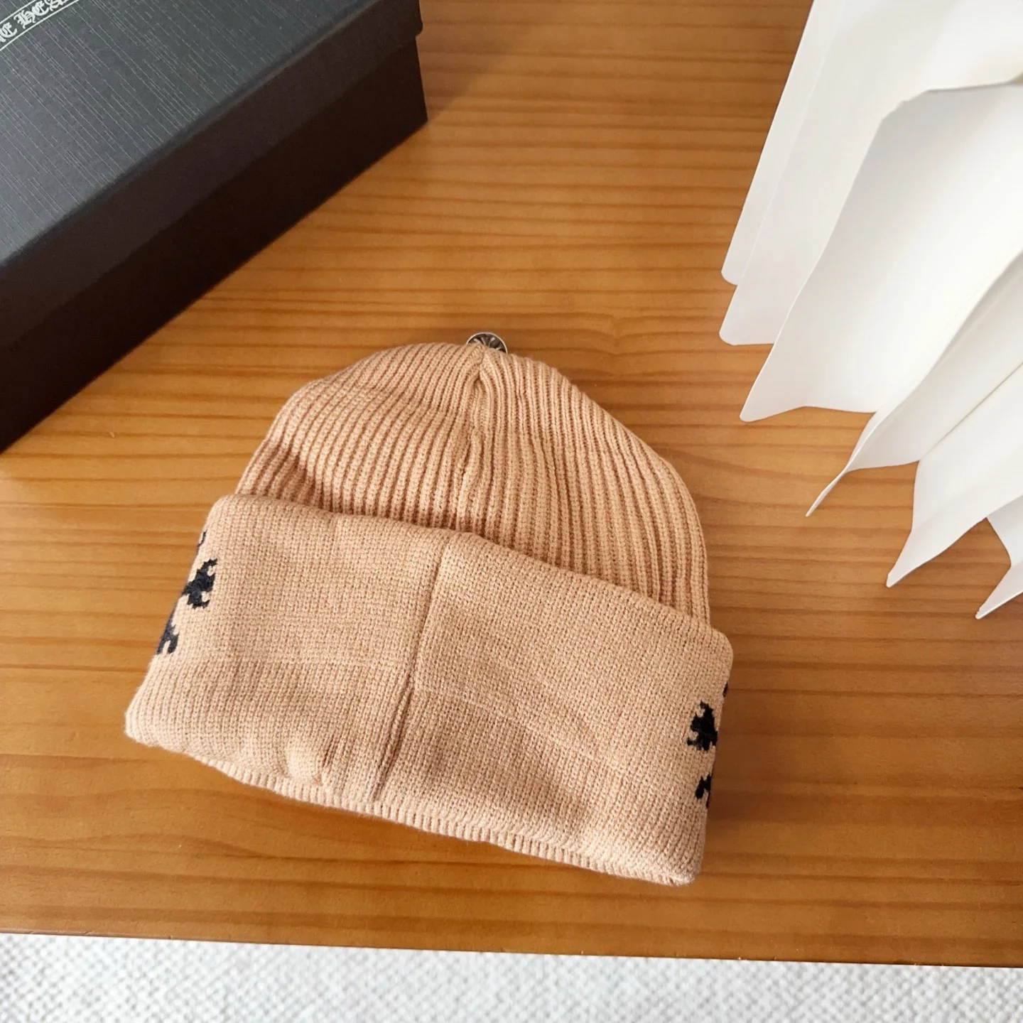 Jacquard Cashmere Knitted  Beanie