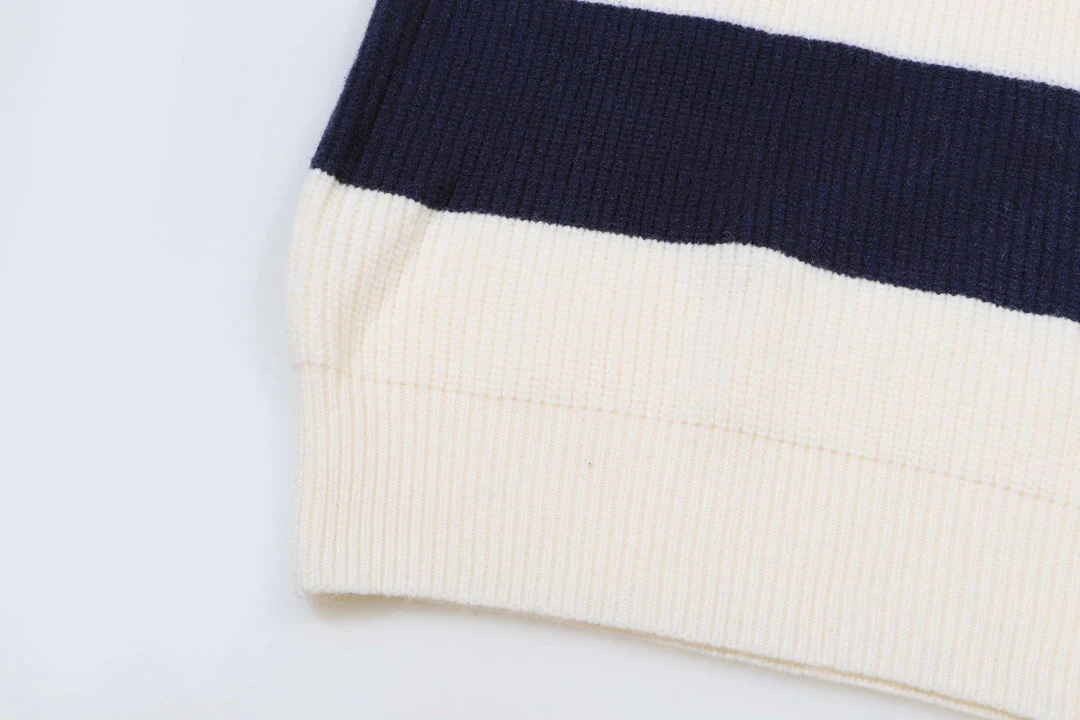 Striped knitted cashmere sweatshirt