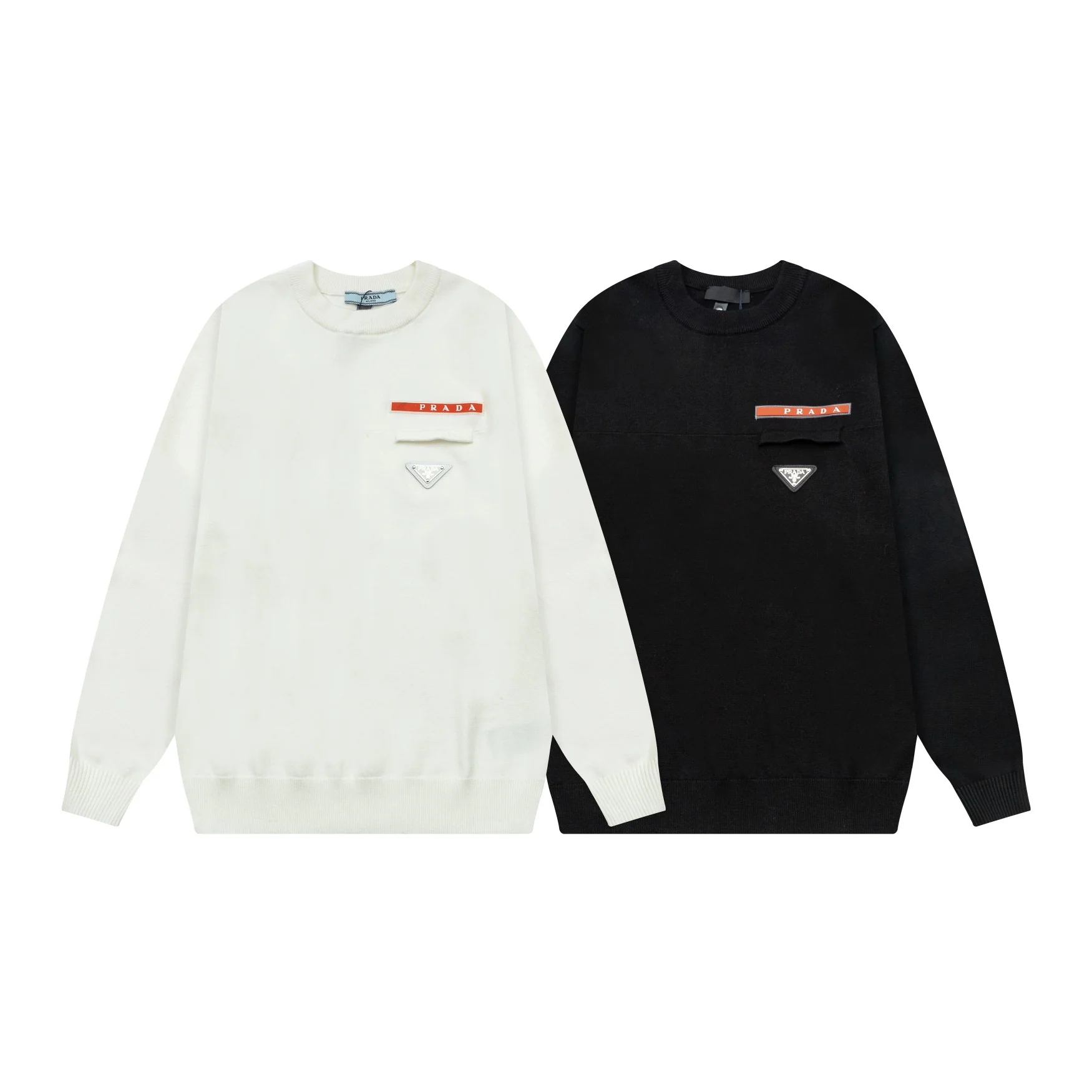 Rubber stripe jacquard knit sweater