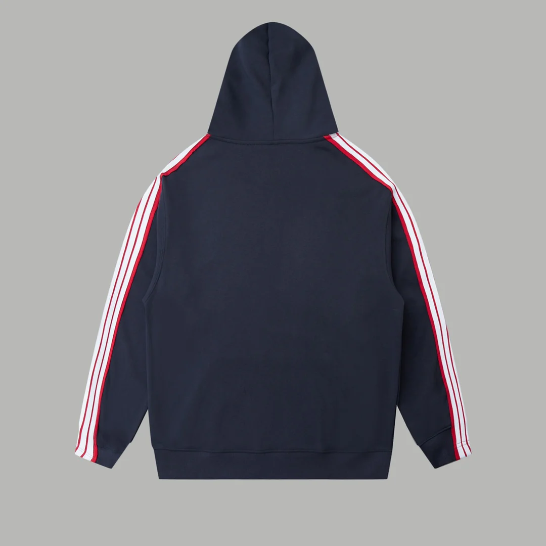 Web stripe hooded sweatshirt